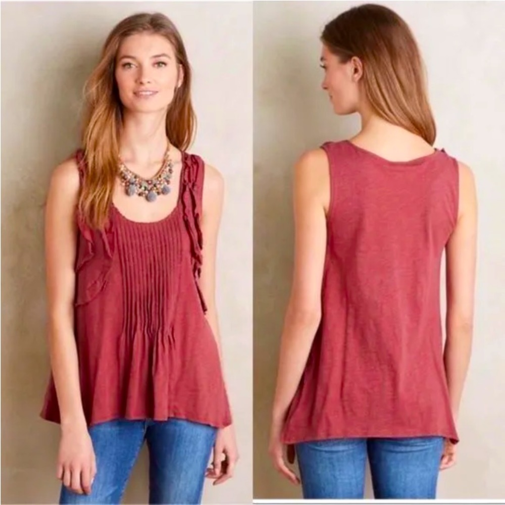 Anthropologie Red Tank Top